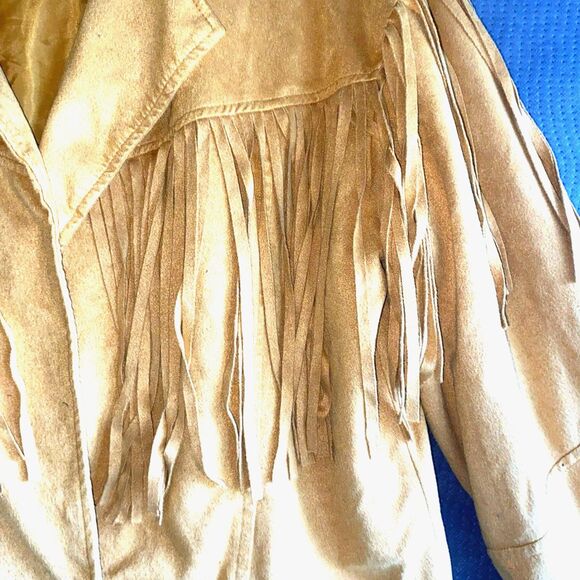 Fornia Women’s Beige Suede Fringe Jacket 2XL - Picture 2 of 11